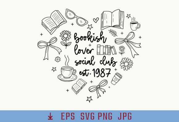 Bookish Lover SVG Design 1987 Social Clu Graphics