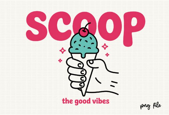 Hand Drawn Line Art Summer SVG Ice Cream